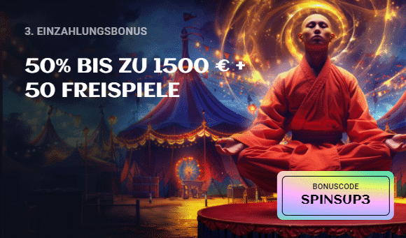 Spinsup Casino DE Third Deposit Bonus